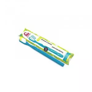 Lamazuna Bioplastic toothbrush with replaceable head, medium hard, blue