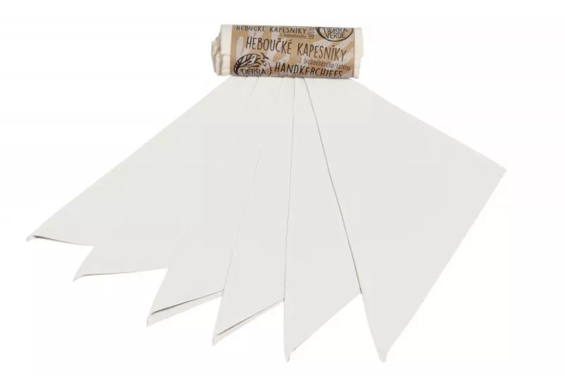 Tierra Verde Handkerchiefs for women (6 pcs) - natural - made of organic cotton satin