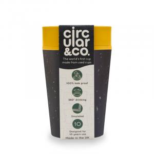 (227 ml) - black/mustard yellow - from disposable paper cups