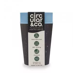 Circular Cup (227 ml) - black/turquoise - from disposable paper cups
