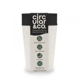 (227 ml) - cream/black - from disposable paper cups