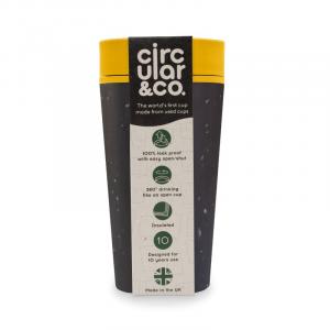 (340 ml) - black/mustard yellow - from disposable paper cups