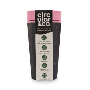 (340 ml) - black/pink - from disposable paper cups