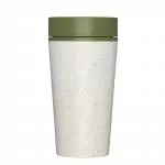 Circular Cup (340 ml) - cream/green - from disposable paper cups