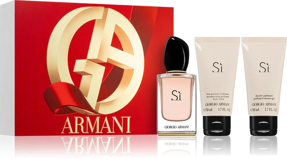 Sì gift set for women includes eau de parfum 50 ml + shower gel 50 ml + body lotion 50 ml 50 ml + sprchový gel 50 ml + tělové mléko 50 ml