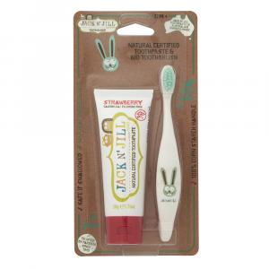 Action set Children's toothpaste - Strawberry (50 g) Children's toothbrush Bunny - discounted set