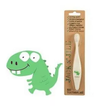Jack n Jill Children's toothbrush Dino - made of cornstarch