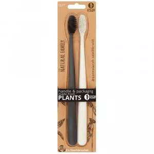 Jack n Jill NFco. SOFT toothbrush set - black white (2 pcs) - made of corn starch without gmo