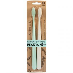 NFco. SOFT toothbrush set - mint white (2 pcs) - made from corn starch without gmo