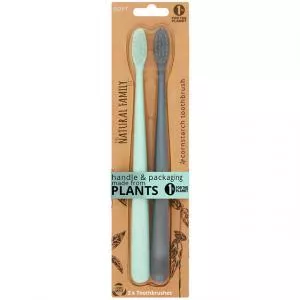 Jack n Jill NFco. SOFT toothbrush set - mint grey (2 pcs) - made from corn starch without gmo