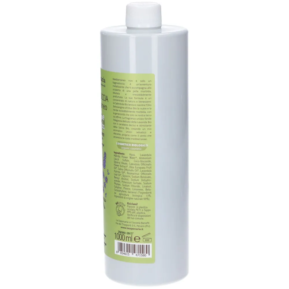 laSaponaria Mediterranean shower gel BIO Maxi (1 l) - with Mediterranean herbs