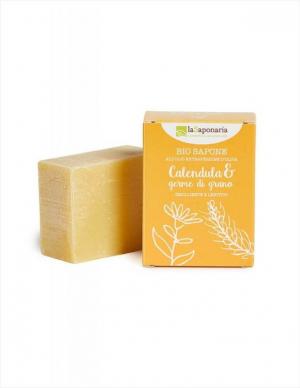 Solid olive soap BIO - Marigold and wheat germ (100 g)