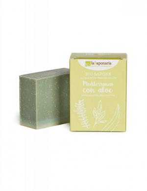 Solid olive soap BIO - Mediterranean herbs with aloe (100 g)