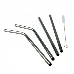Made Sustained Set of stainless steel straws with brush (4 1 pcs)