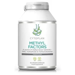 Cytoplan METHYL FACTORS - B1 Betaine B2 B6 Folic Acid (L-Methylfolate) Vitamin B12 and Zinc, 60 capsules