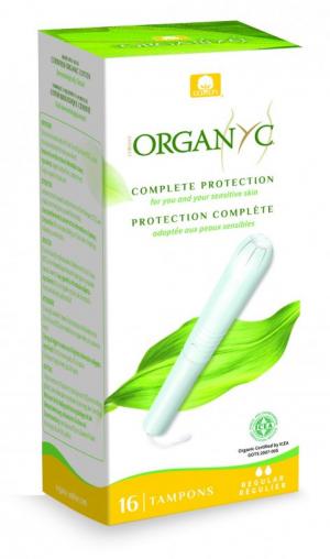 Tampons with applicator Regular (16 pcs) - 100% bio-cotton, 2 drops