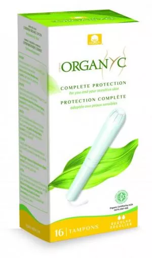 Organyc Tampons with applicator Regular (16 pcs) - 100% bio-cotton, 2 drops