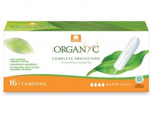 Super Plus Tampons (16 pcs) - 100% organic cotton, 4 drops