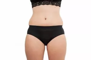 Pinke Welle Menstrual Panties Black Bikini - Medium Black - htr. and light menstruation (S)