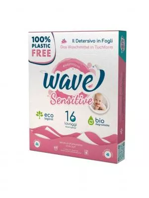 Wave Sensitive fragrance-free washing strips for 16 washes