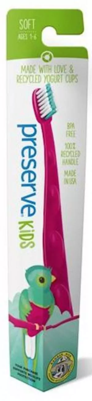 Preserve Children's toothbrush (soft) - pink - made from recycled yoghurt cups