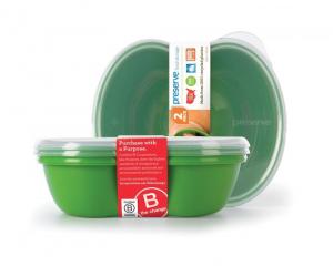 Snack box (2 pcs) - green - made of 100% recycled plastic