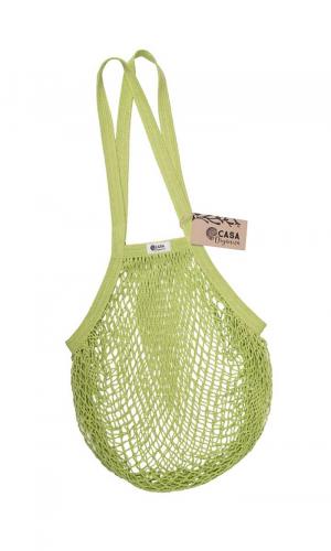 Biocotton net cap with long handle - lime