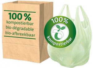 Biocompostable bags with handles (6pcs) - 35 l