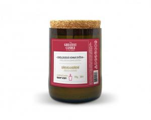 The Greatest Candle Candle in a wine bottle (170 g) - wood and spices - lasts approx. 50 hours