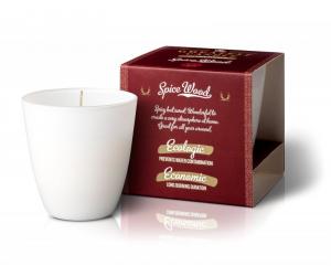 Scented candle in glass (130 g) - wood and spices