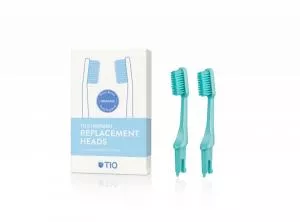 TIO Replacement toothbrush heads (medium) (2 pcs) - turquoise green