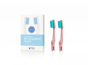 TIO Replacement toothbrush heads (ultra soft) (2 pcs) - coral pink