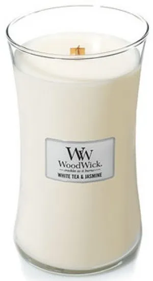 WoodWick White Tea & Jasmine scented candle with wooden wick 609.5 g
