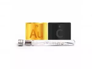 Nano-b Toothbrush with gold and activated charcoal translucent - medium