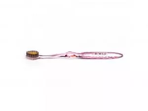 Nano-b Toothbrush with gold and activated charcoal pink - medium