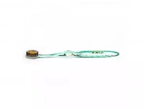 Nano-b Toothbrush with gold and activated charcoal green - medium